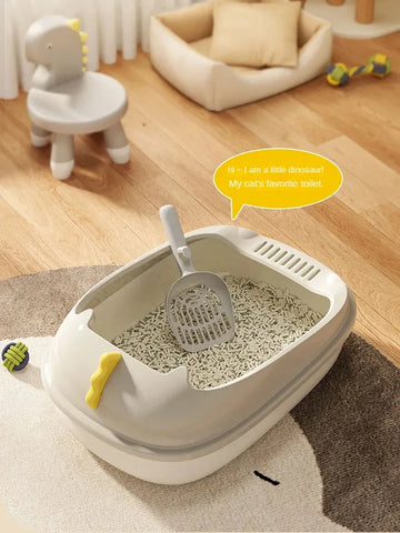 Dinosaur-Themed Cat Litter Box for Large Cats-My Little Pet