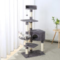 Luxury Indoor Cat Tree with Hammock, Double Condos, and Scratching Posts-My Little Pet