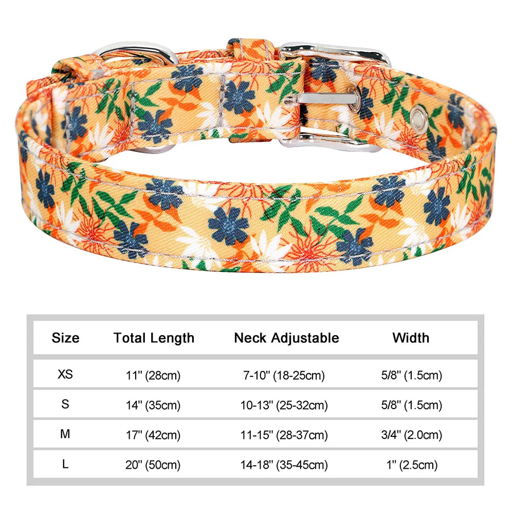 Bohemian Style Floral Dog Collar - Durable Nylon-My Little Pet