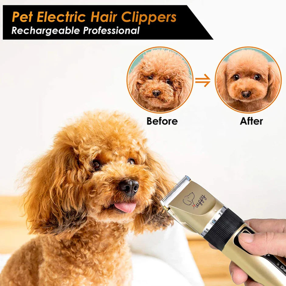 Professional Rechargeable Pet Hair Clipper Set - Low Noise Grooming for Dogs, Cats, and More-My Little Pet