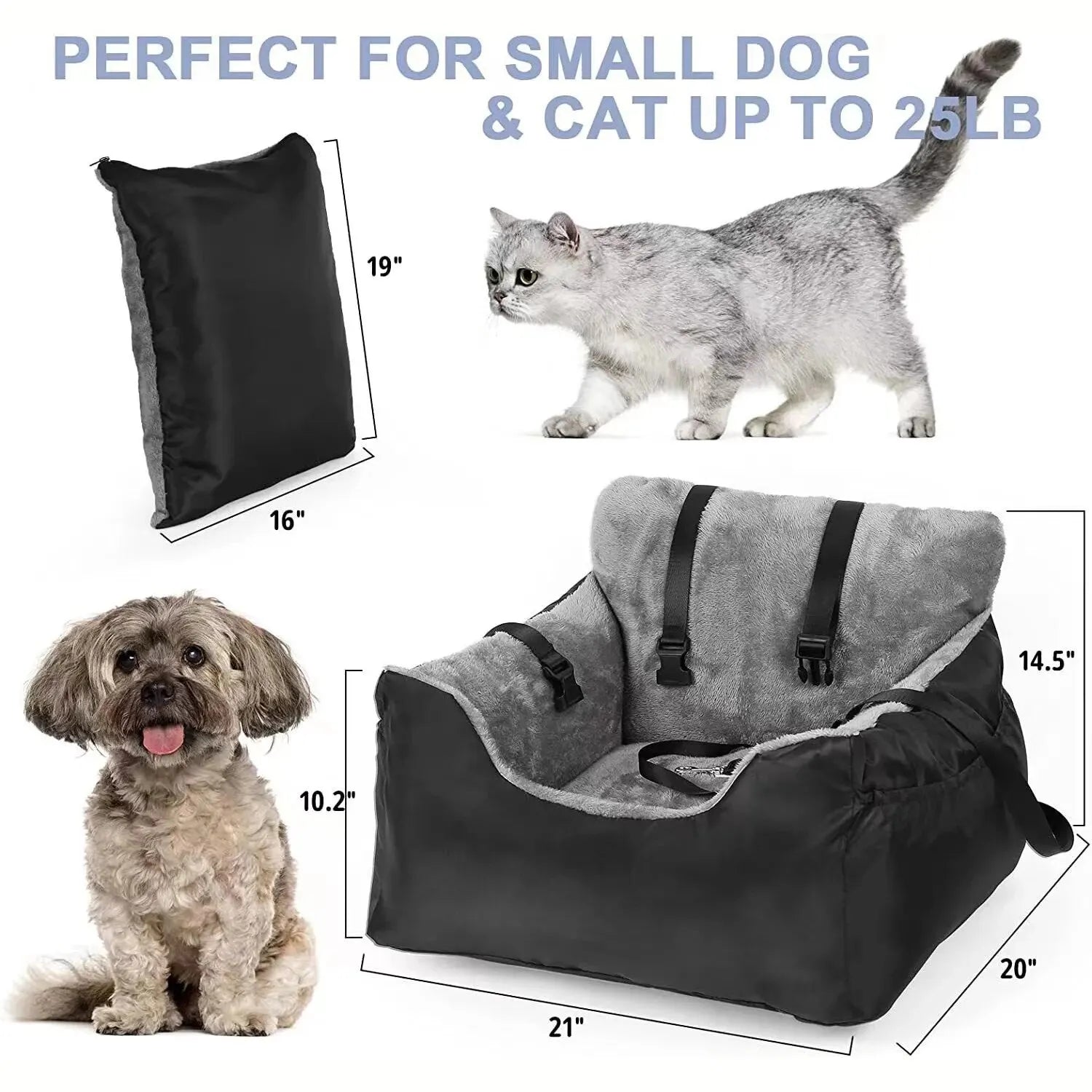 Deluxe Dog Car Seat for Medium to Large Dogs - Washable and Detachable-My Little Pet