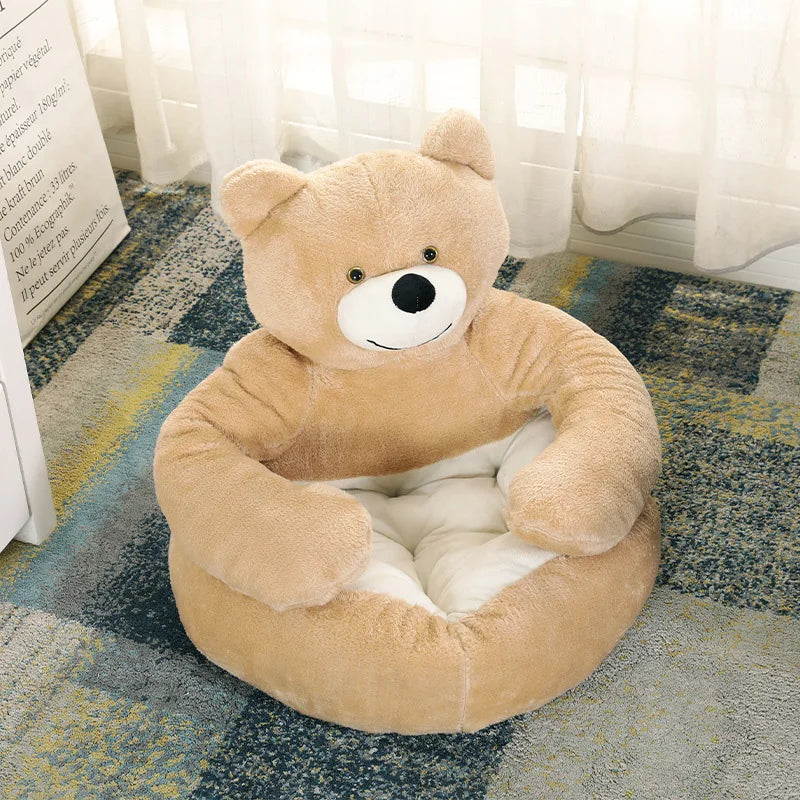 Cozy Semi-Enclosed Bear-Shaped Pet Bed for Dogs and Cats-My Little Pet