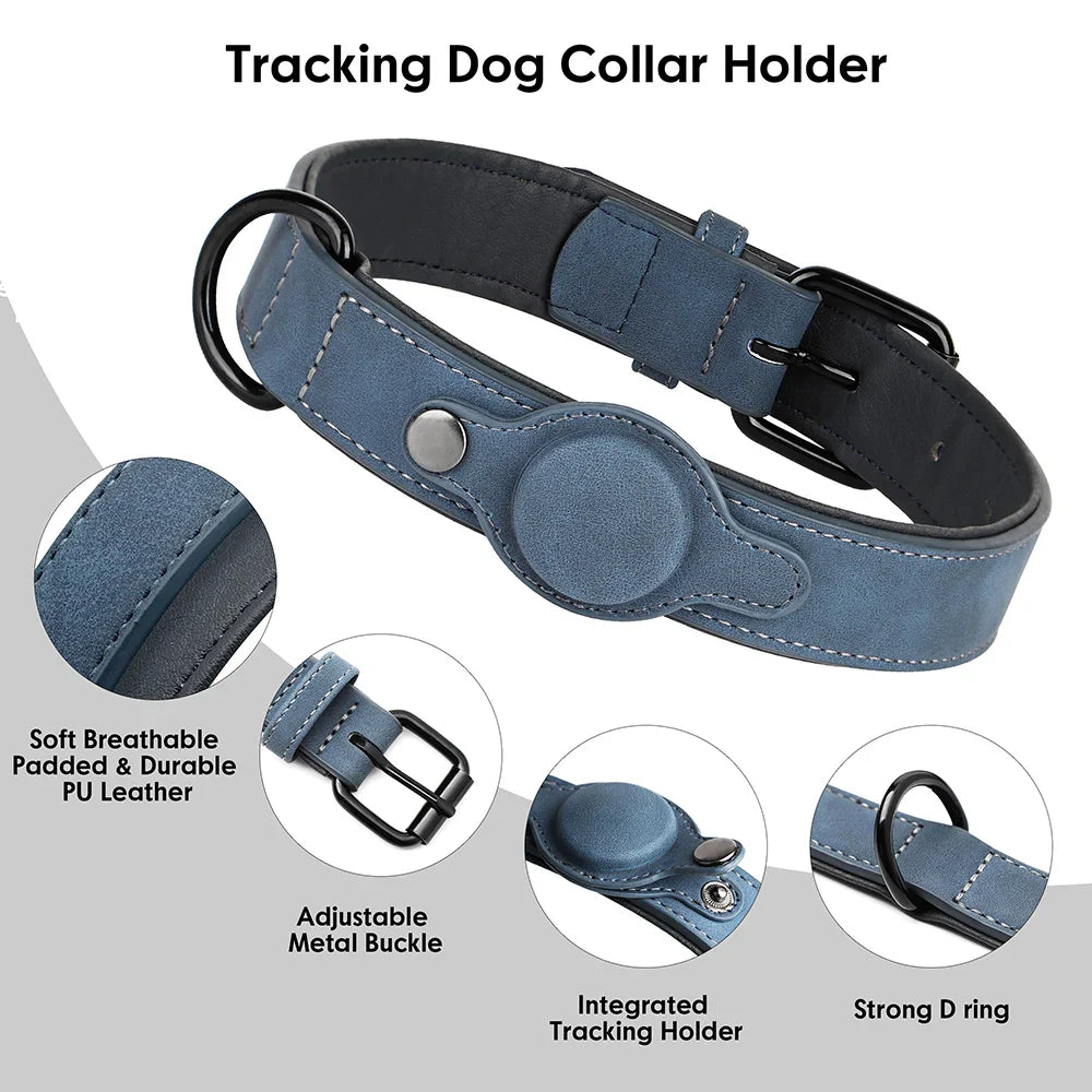 High-Quality GPS Tracker Leather Dog Collar-My Little Pet