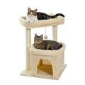 Indoor Cat Tree Tower with Double Perches and Cozy Condo-My Little Pet