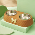 Elegant Double Stainless Steel Pet Bowls for Cats and Dogs-My Little Pet