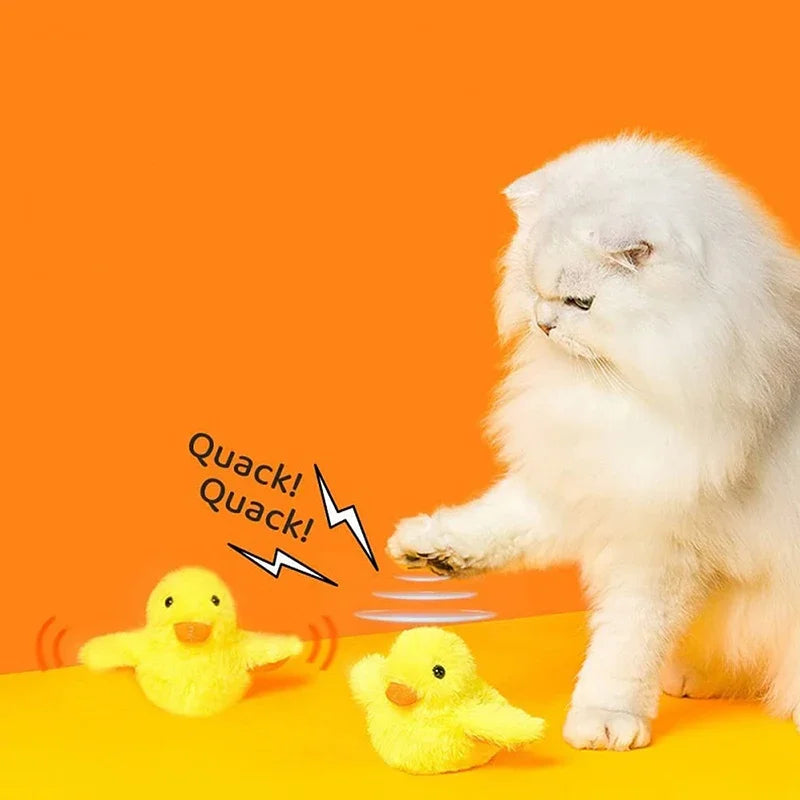 Interactive Flapping Duck Cat Toy with Vibration Sensor and Rechargeable Battery-My Little Pet