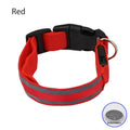 Reflective LED Dog Collar - USB Rechargeable and Button Battery Options-My Little Pet