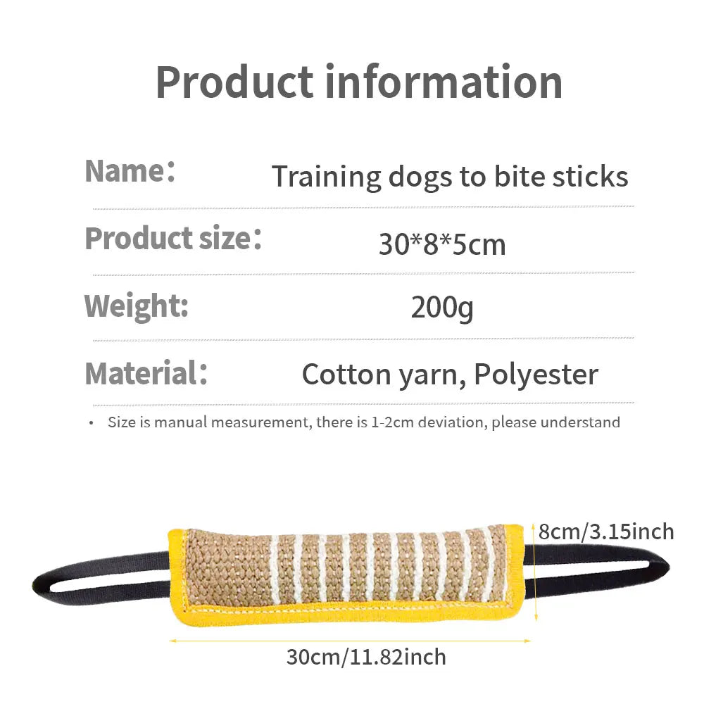 Jaoseko Dog Training Chew Toys - Durable Linen Bite Rods for Teeth Grinding and Interactive Play-My Little Pet