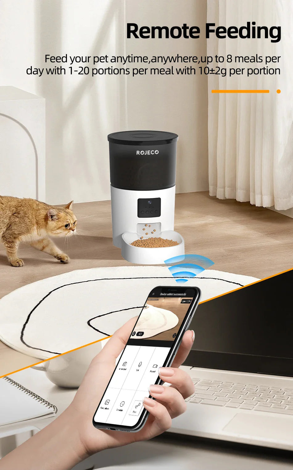 Smart Automatic Pet Feeder with Camera and Remote Control-My Little Pet