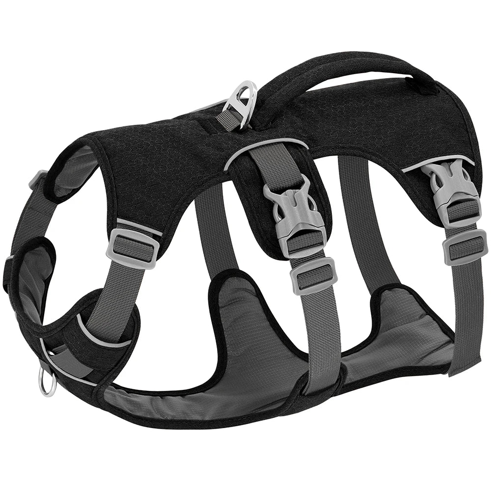 Adjustable Reflective Nylon Dog Harness with Handle for Various Dog Sizes-My Little Pet