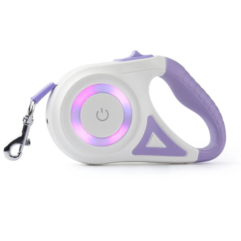 5M Retractable Dog Leash with LED Flashlight – Durable Nylon Lead - My Little Pet