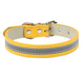 Reflective Leather Dog Collar for Enhanced Safety-My Little Pet