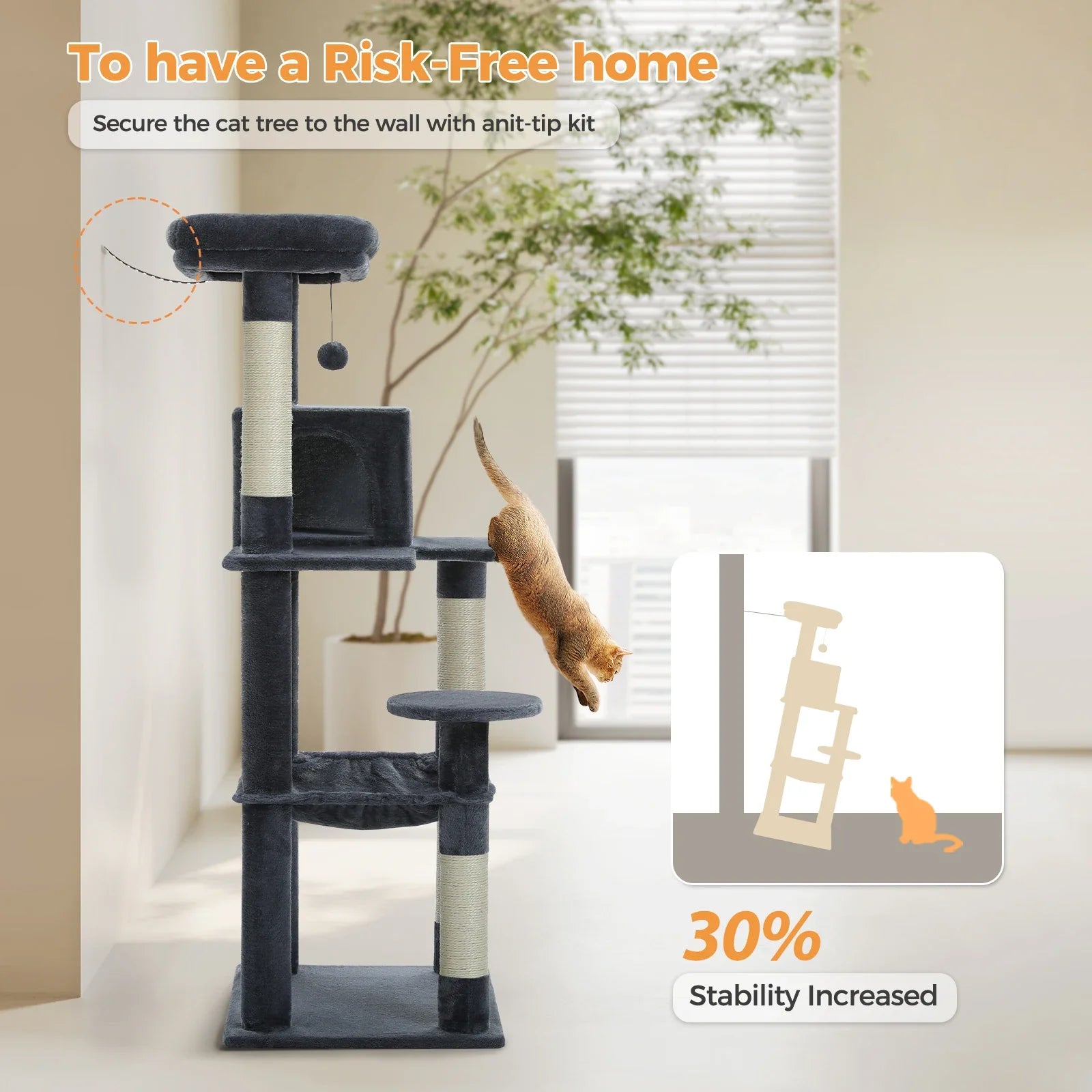 Multi-Level Cat Tree with Condo and Scratching Posts-My Little Pet