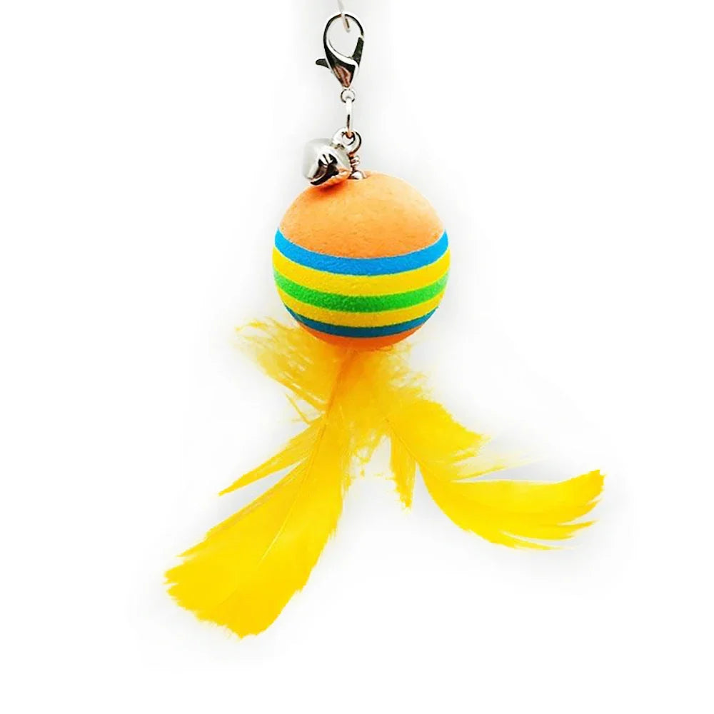 Interactive Cat Toy with Feather Wand and Suction Cup Base-My Little Pet