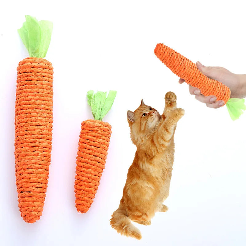 Interactive Cat Carrot Toy – Chew, Scratch & Play for Healthy Teeth-My Little Pet