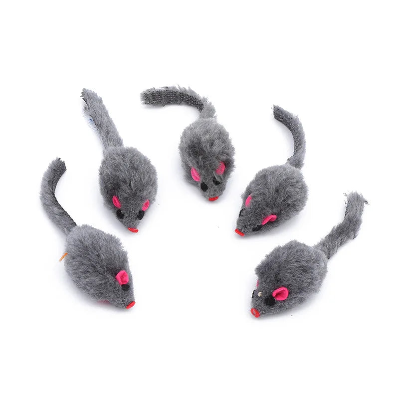 5-Pack Plush Catnip Mice Toys for Cats - Assorted Colors-My Little Pet