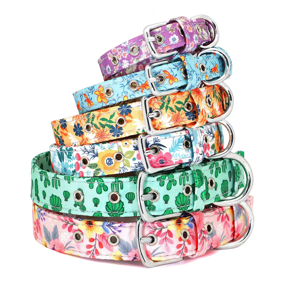 Bohemian Style Floral Dog Collar - Durable Nylon-My Little Pet