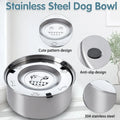 Stainless Steel Dog Water Bowl with No-Spill Design-My Little Pet