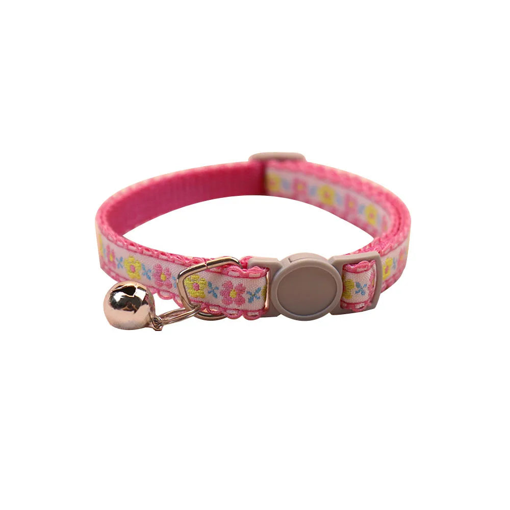 Handcrafted Flower Cat Collar with Bell - Adjustable and Stylish Pet Accessory-My Little Pet