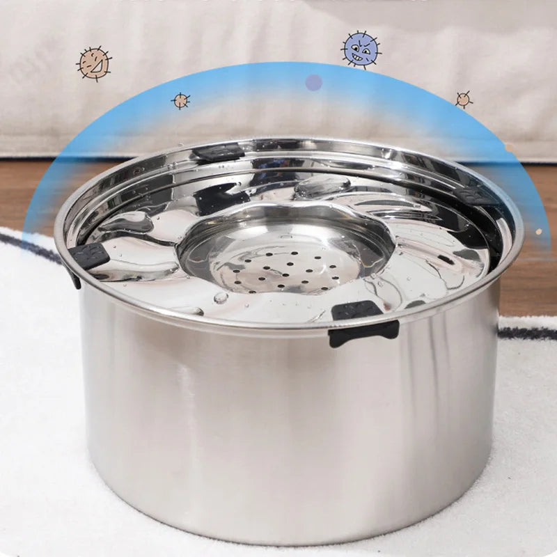 Stainless Steel Dog Water Bowl with No-Spill Design-My Little Pet