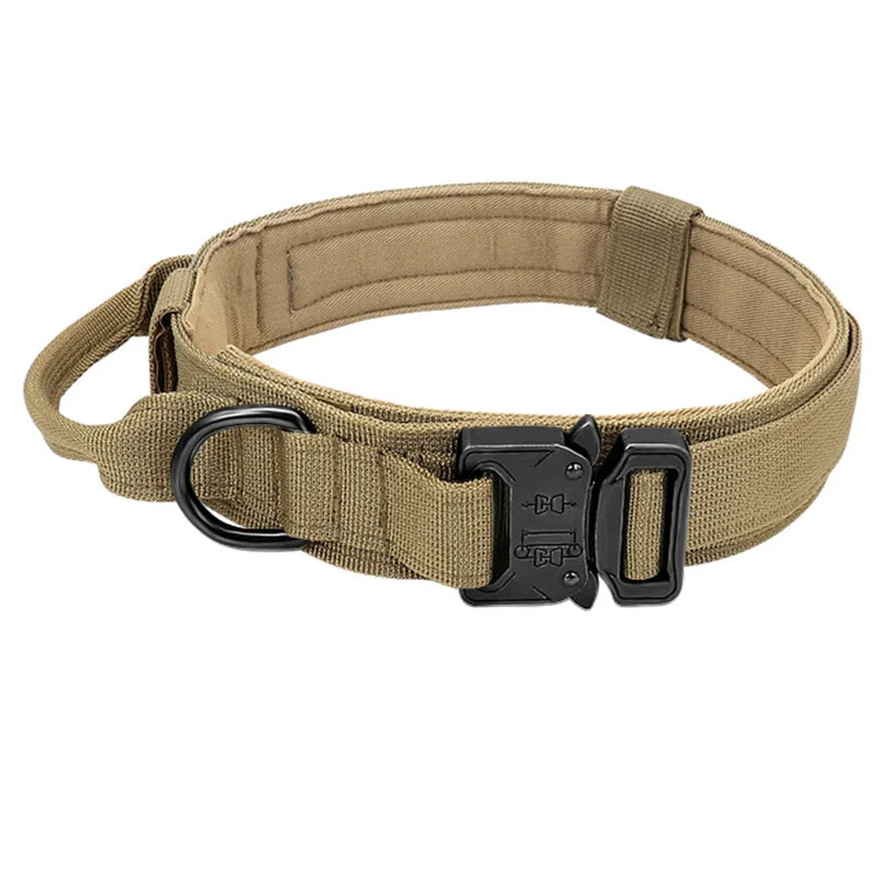 Adjustable Tactical Dog Collar with Matching Leash Set - Durable Nylon for Training and Walking-My Little Pet