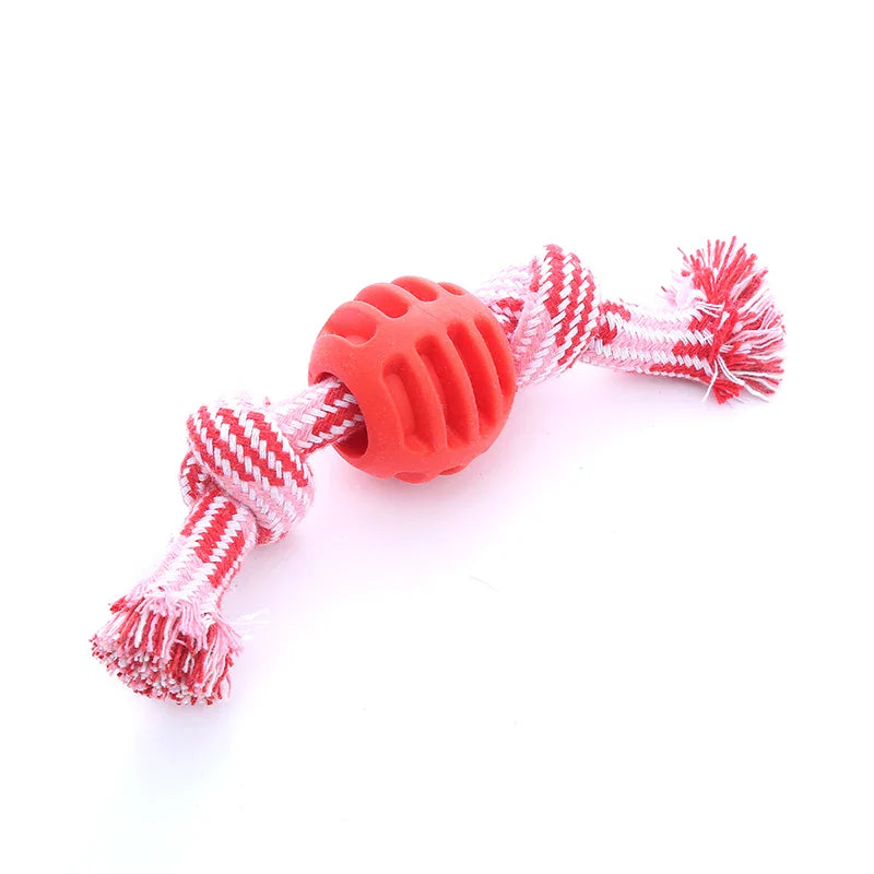 Cotton Rope Double Knot Ball Dog Toy – Bite-Resistant Tooth Cleaning Toy-My Little Pet