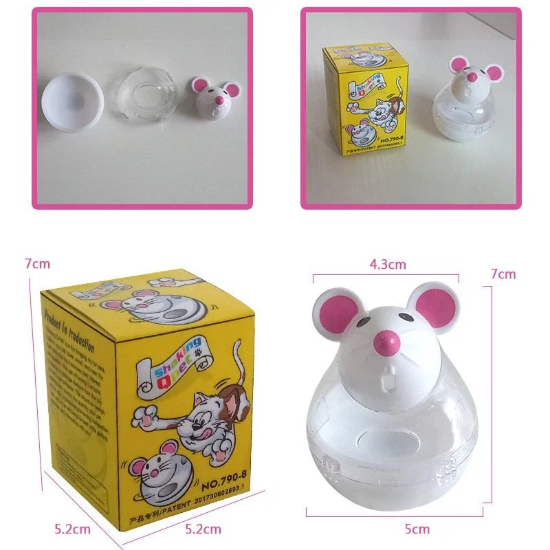 Interactive Mouse Tumbler Cat Toy with Food Dispenser-My Little Pet