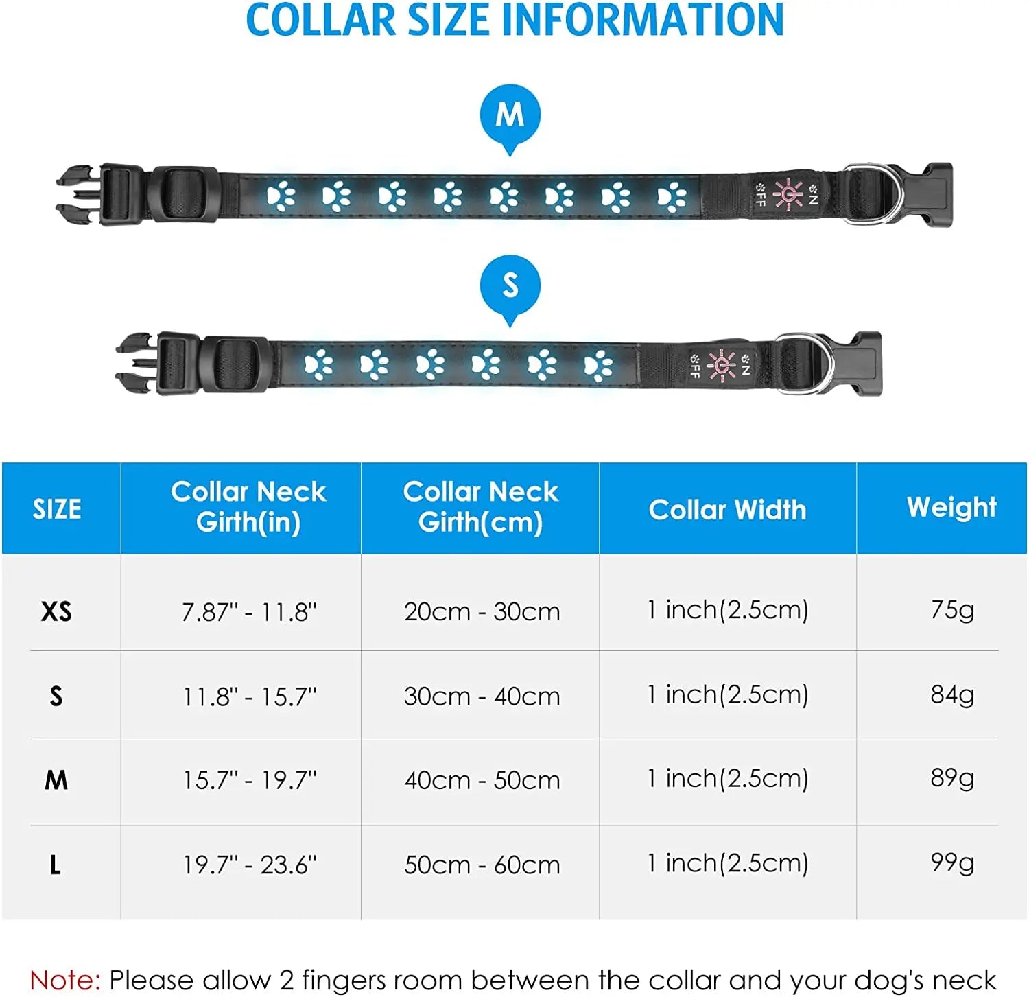 CC SIMON Rechargeable LED Dog Collar - Enhanced Night Safety with Multiple Flash Modes-My Little Pet