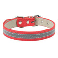 Reflective Leather Dog Collar for Enhanced Safety-My Little Pet