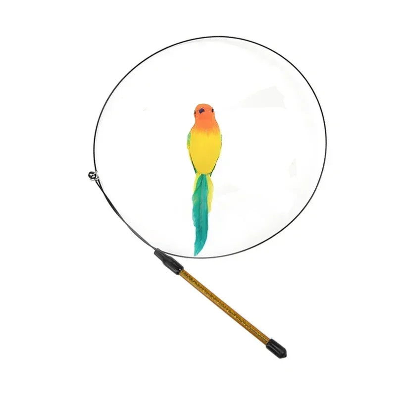 Interactive Peacock Feather Cat Toy with Bell and Suction Cup-My Little Pet