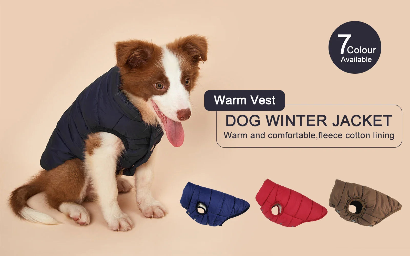 Winter Warmth Dog Jacket - Fleece-Lined for Comfort-My Little Pet