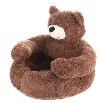 Cozy Semi-Enclosed Bear-Shaped Pet Bed for Dogs and Cats-My Little Pet