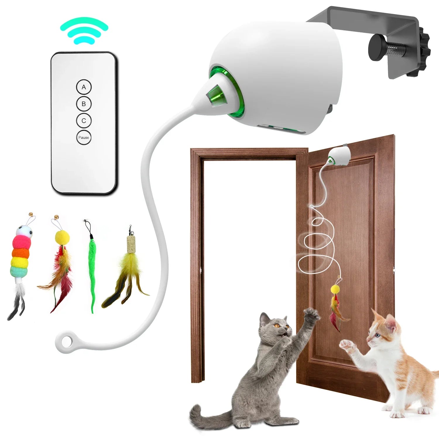 Interactive Cat Toy with Smart Feather, Automatic Standby, and Type-C Charging - Ideal for Indoor Cats-My Little Pet