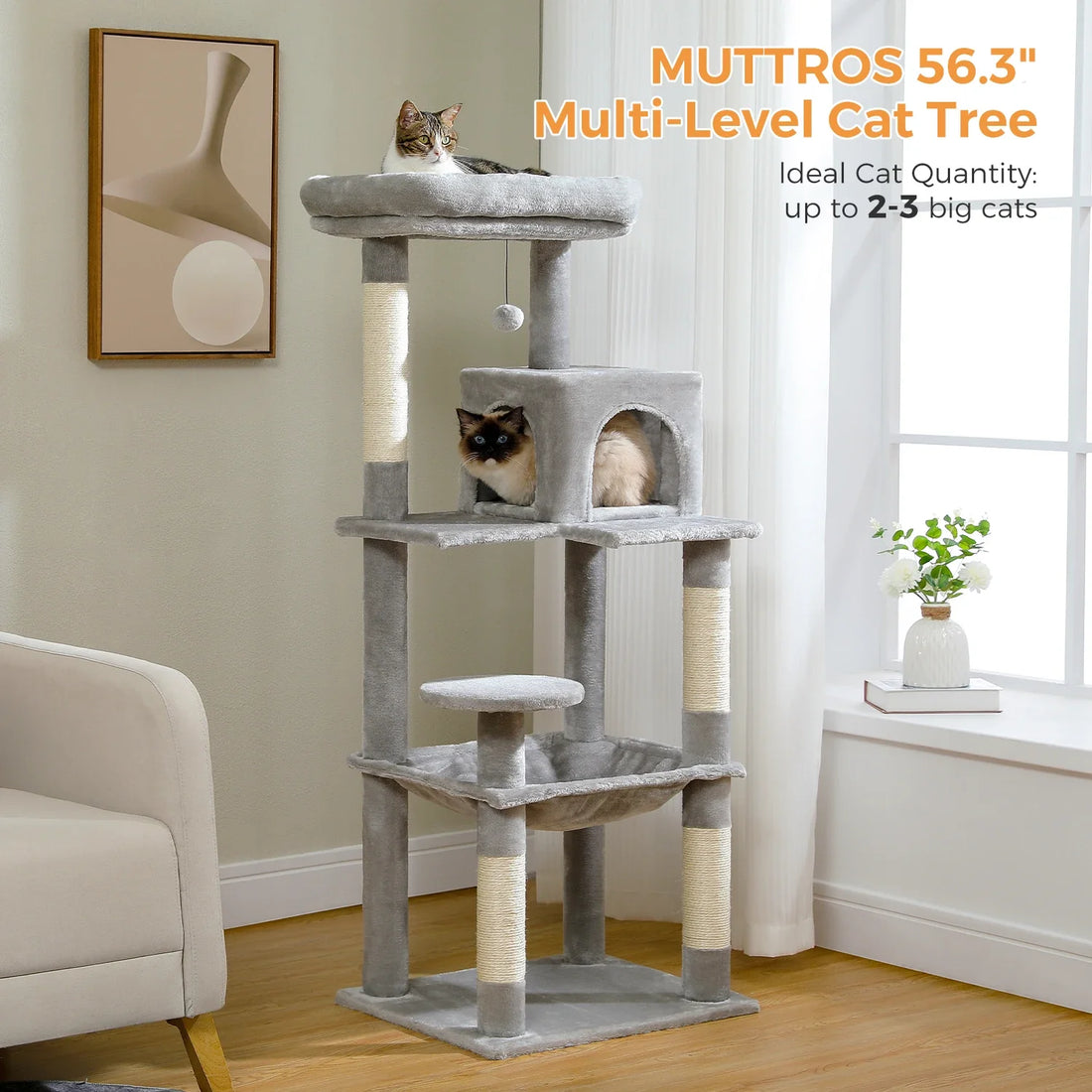 Multi-Level Cat Tree with Condo and Scratching Posts-My Little Pet