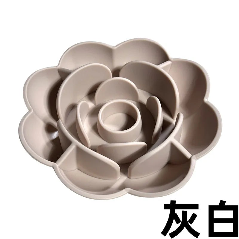 Rose-Shaped Silicone Slow Feeder Bowl for Dogs and Cats-My Little Pet