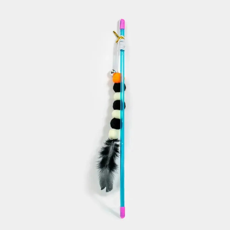 Interactive Cat Wand with Feathers and Bells-My Little Pet