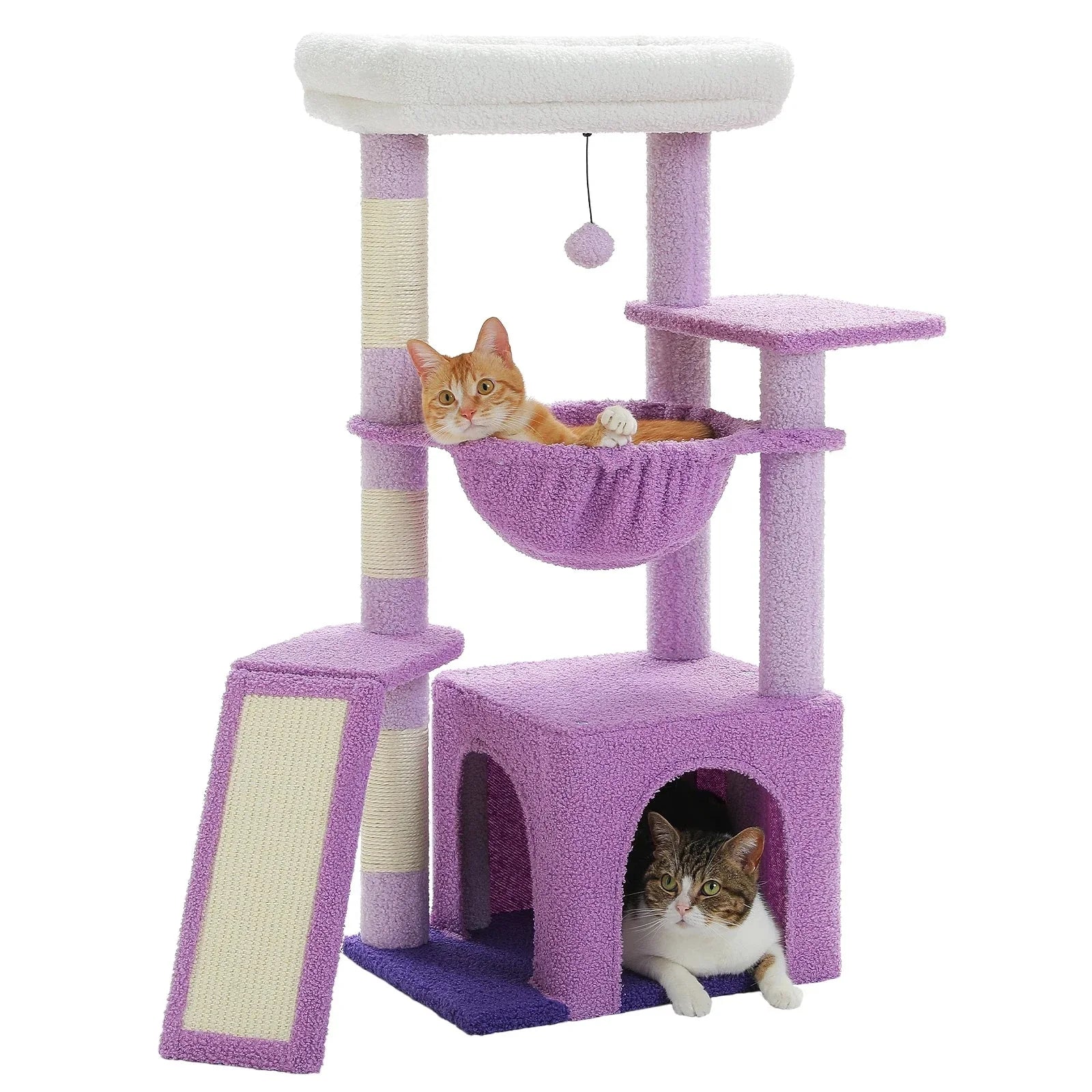 Indoor Cat Tree with Hammock, Condo, and Scratching Posts-My Little Pet