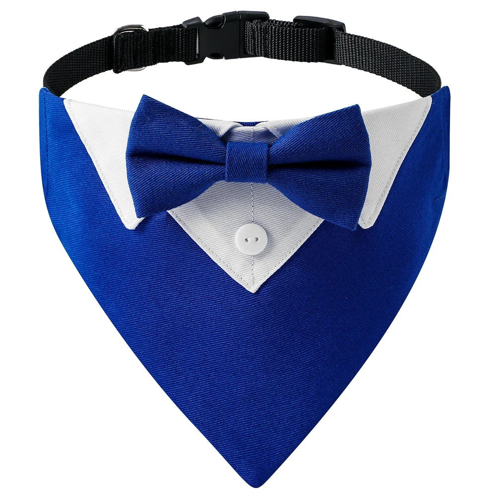 Elegant Adjustable Dog Tuxedo Collar with Bow Tie for Special Occasions-My Little Pet