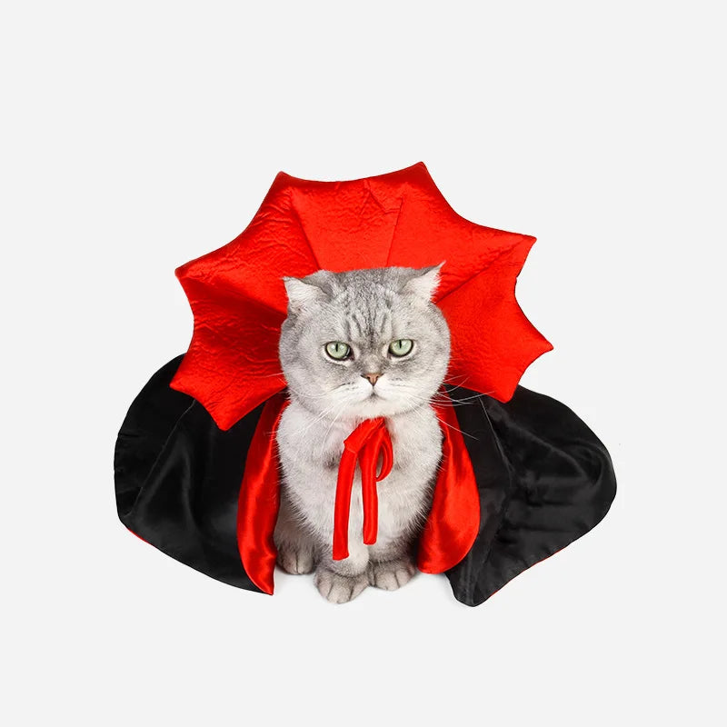 Halloween Pet Vampire Cloak Costume - Cosplay Dress for Cats & Small Dogs-My Little Pet