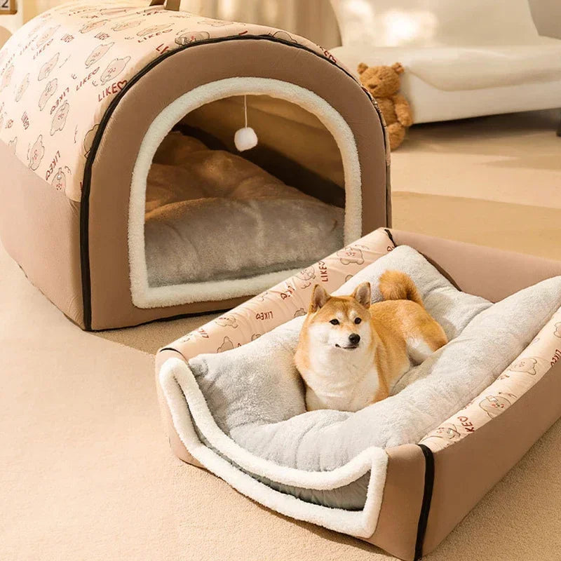 Winter Dog Kennel Warm Dog House Mat – Detachable and Washable Dog Bed Nest-My Little Pet