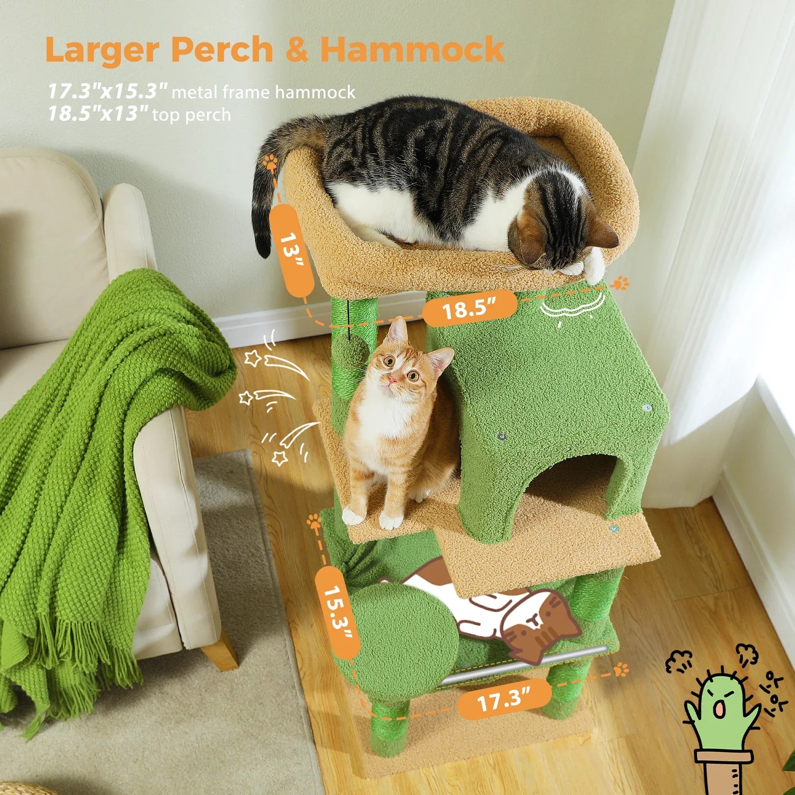 Multi-Level Cat Tree with Condo and Scratching Posts-My Little Pet