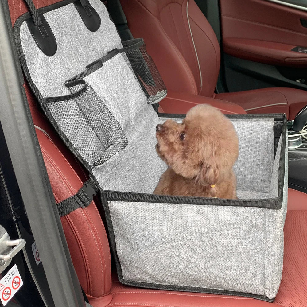 Deluxe Dog Booster Car Seat with Storage Pockets for Small to Medium Dogs-My Little Pet