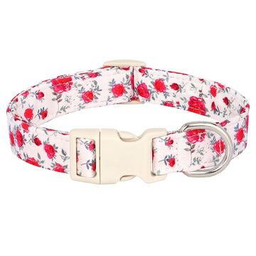 Adjustable Nylon Dog Collar with Floral Print for All Dog Sizes-My Little Pet