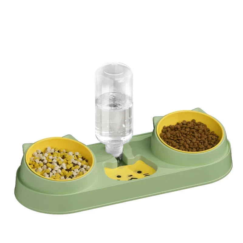 3-in-1 Cat Feeding Station with Automatic Water Dispenser-My Little Pet