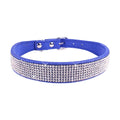 Elegant Suede Leather Dog Collar with Rhinestones-My Little Pet