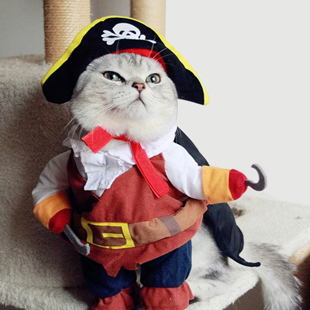 Pirate Costume for Cats and Dogs - Halloween and Party Dress-Up Outfit-My Little Pet