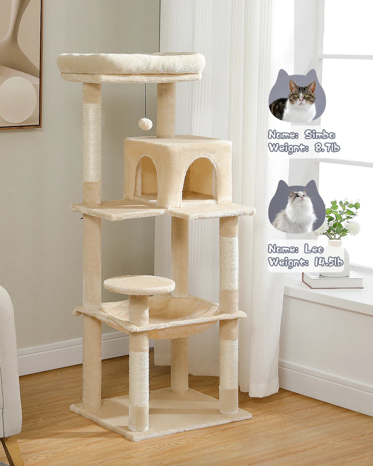 Multi-Level Cat Tree with Condo and Scratching Posts-My Little Pet