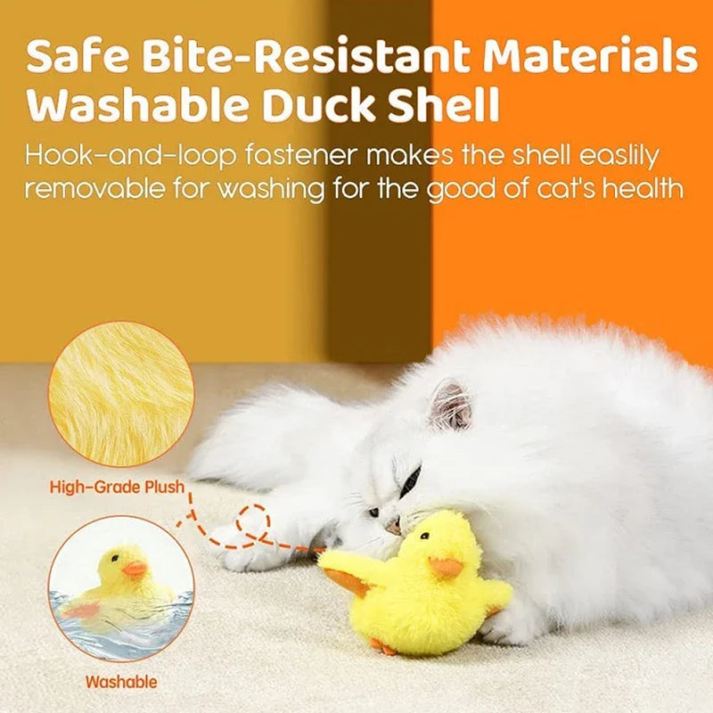 Interactive Flapping Duck Cat Toy with Vibration Sensor and Rechargeable Battery-My Little Pet