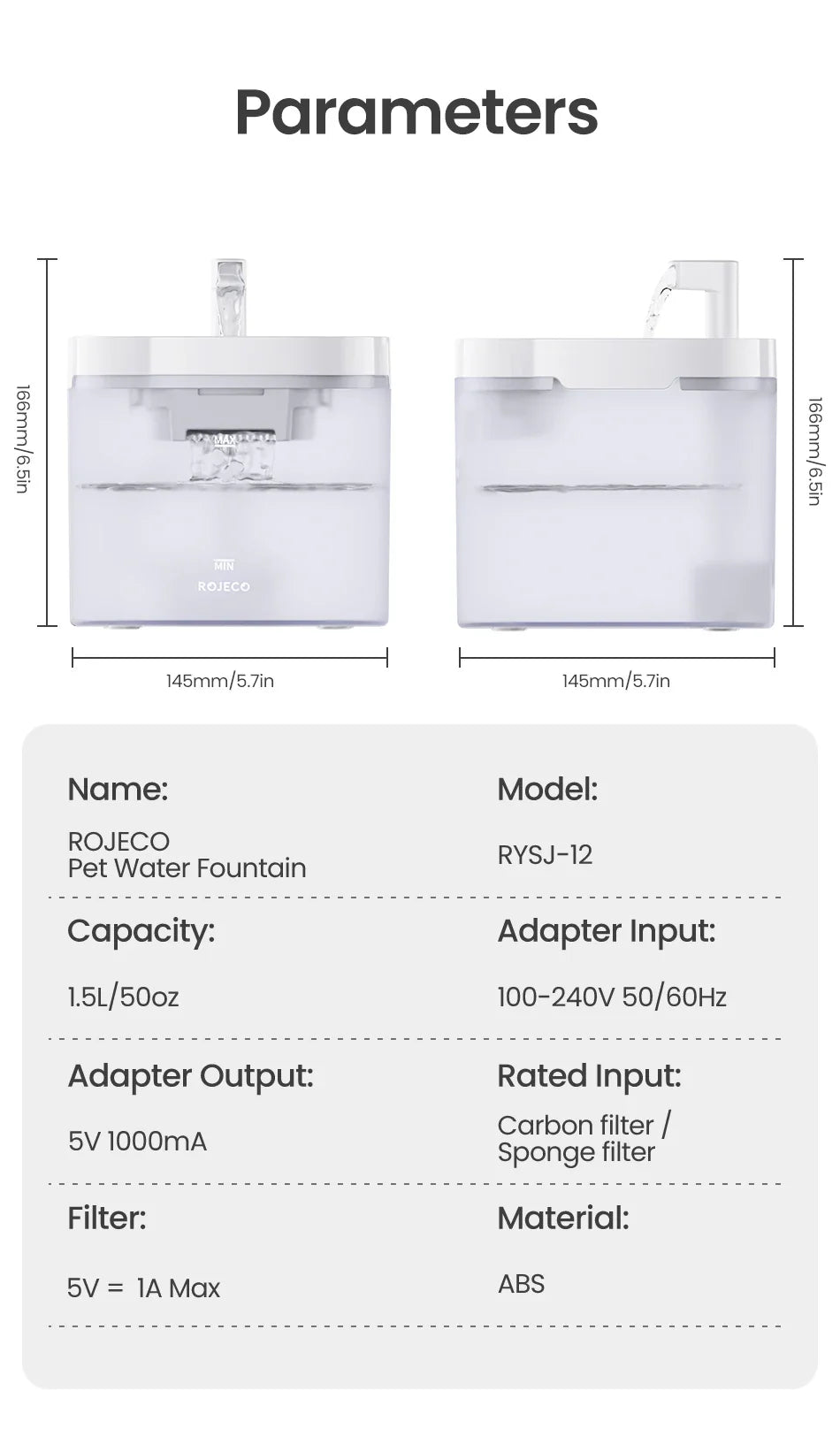 Transparent Automatic Water Fountain for Pets-My Little Pet