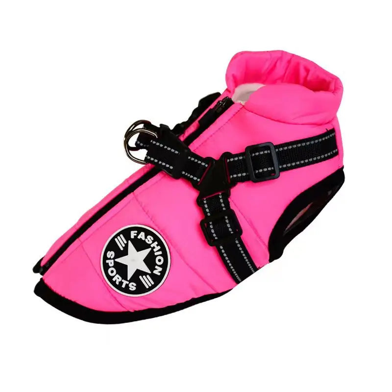 Winter Fleece Dog Jacket with Integrated Harness-My Little Pet